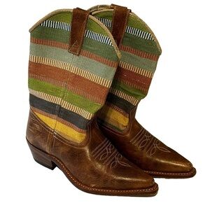 Handmade Guatemalan Leather Artisan‎ Festival Boots Size EU 41 Western Boho Chic